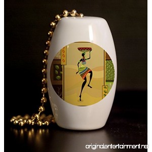African Collage Porcelain Fan / Light Pull - B00LF5E6QI
