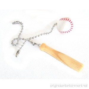 Baseball & Bat Ceiling Fan Pull Set by Wooden Androyd Studio - Nursery Kid's Room Decor Gift for Coaches or Kids. - B01NABTPJA