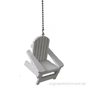 Beach ocean theme Ceiling FAN PULL light chain extender (White Adirondack Beach Chair) - B013TIKL5S