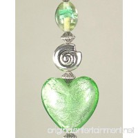 Light Green Modern Art Glass Heart and Swirl Ceiling Fan Pull Chain - B010H72HJW
