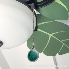 Painted Elephant India Black on Teal Ceiling Fan and Light Pull Chain - B074QSP8K7