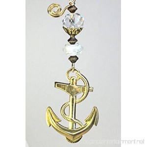 Safe Sailing Good Luck Nautical Clear and White Glass & Brass Anchor Ceiling Fan Pull - B00WGTOV5I