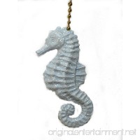 Sparkling light blue Seahorse ceiling Fan Pull chain ornament by Clementine Designs - B00G6P8L7M