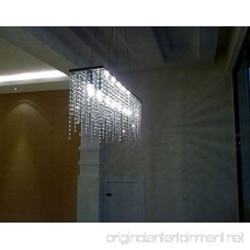7PM Modern Linear Rectangular Island Dining Room Crystal Chandelier Lighting Fixture (Medium L32) - B015XX1A6G