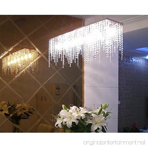 7PM Modern Linear Rectangular Island Dining Room Crystal Chandelier Lighting Fixture (Medium L32) - B015XX1A6G
