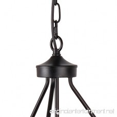 Anmytek Metal and Circular Wood Chandelier Pendant Five Lights Oil Black Finishing Retro Vintage Industrial Rustic Ceiling Lamp Light - B073YZP4Y2