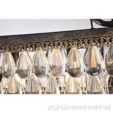 Antique Bronze Rectangular Crystal Chandelier Dining Room Ceiling Fixture Light - B01DFUJLQU