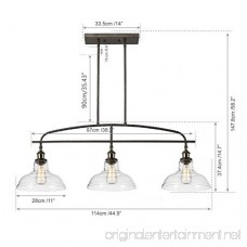 CLAXY Ecopower kitchen Linear island Pendant Lighting Vintage Lamp Chandelier -3 Lights - B00RSWI6BI