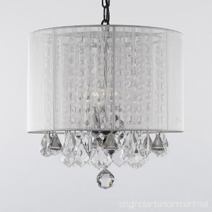 Crystal Chandelier Chandeliers With Large White Shade! H15 x W15 - B00842ZCPO