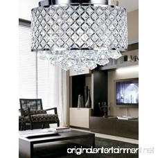 Diamond Life 4-light Chrome Finish Round Metal Shade Crystal Chandelier Flush Mount Ceiling Fixture - B01HFFAXEU