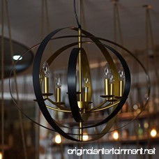 Donglaimei Industrial Sphere Foyer Lighting 8-Light Vintage Pivoting Interlocking Rings Globe Chandelier for Kitchen Entry Restaurant Dining Room Black/Gold - B07C1Y4VC3