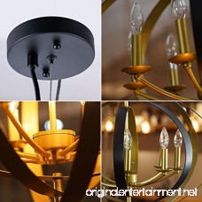Donglaimei Industrial Sphere Foyer Lighting 8-Light Vintage Pivoting Interlocking Rings Globe Chandelier for Kitchen Entry Restaurant Dining Room Black/Gold - B07C1Y4VC3