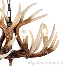 EFFORTINC Vintage Style Resin Deer Horn Antler Chandeliers 4 Lights(Bulbs Not Included) - B01MG6XXR6