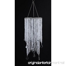 FlavorThings 2 Tiers 20.5 Tall Clear Beaded Hanging Chandelier Great idea for Wedding Chandeliers Centerpieces Decorations and Any Event Party Decor (Clear) - B074M8PVTG