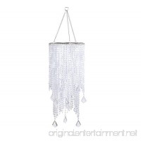 FlavorThings 2 Tiers 20.5" Tall Clear Beaded Hanging Chandelier Great idea for Wedding Chandeliers Centerpieces Decorations and Any Event Party Decor (Clear) - B074M8PVTG