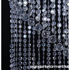 FlavorThings Faux Crystal Sparkling Iridescent Beaded Spiral Chandelier 4 Feet Long - B076GXNR5G