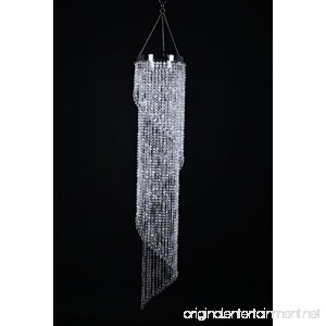 FlavorThings Faux Crystal Sparkling Iridescent Beaded Spiral Chandelier 4 Feet Long - B076GXNR5G