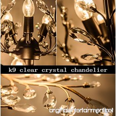 Garwarm 3-Light Crystal Chandeliers Ceiling Lights Crystal Pendant Lighting Ceiling Light Fixtures for Living Room Bedroom Restaurant Porch (Black) - B06WRWB6QW
