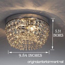 GLANZHAUS Small Style 9.84 Chrome Finish Clear Cystal Chandelier 2-Light Flush Mount Ceiling Light for Hallway Bar Kitchen Dining Room Kids Room - B07818CMXC