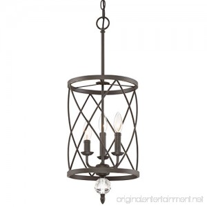 Kira Home Eleanor 13 3-Light Foyer Light Chandelier + Metal Shade Oil-Rubbed Bronze Finish (Contains Minimal Blemishes/Inconsistencies) - B075THNKBM