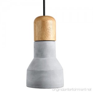 Light Society Rochester Mini Pendant Light Natural Wood with Gray Concrete Shade Vintage Modern Industrial Farmhouse Lighting Fixture (LS-C133-GRY) - B01LX8QJJ3