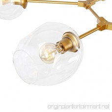 Light Society Thurston 5-Light Adjustable Chandelier Pendant Matte Gold with Clear Glass Shades Modern Lighting Fixture (LS-C126) - B01IO5ELO8