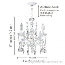 Madeleine White Crystal Chandelier Mini Swag Plug-In Glass Pendant 4 Light Wrought Iron Ceiling Lighting Fixture Lamp - B00U5VXP06