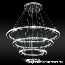 MEEROSEE Crystal Chandeliers Modern LED Ceiling Lights Fixtures Pendant Lighting Dining Room Chandelier Contemporary Adjustable Stainless Steel Cable 4 Rings DIY Design D31.5+23.6+15.7+7.8 - B06X3YVXDN