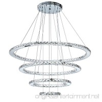 MEEROSEE Crystal Chandeliers Modern LED Ceiling Lights Fixtures Pendant Lighting Dining Room Chandelier Contemporary Adjustable Stainless Steel Cable 4 Rings DIY Design D31.5+23.6"+15.7"+7.8" - B06X3YVXDN