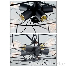 Revel/Kira Home Gage 18 Industrial 5-Light Fan Style Metal Cage Chandelier Matte Black Finish - B071LQT686
