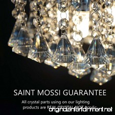 Saint Mossi Chandelier Modern K9 Crystal Raindrop Chandelier Lighting Flush mount LED Ceiling Light Fixture Pendant Lamp for Dining Room Bathroom Bedroom Livingroom 3E12 Bulbs Required H11 W15.4 - B01LY7MK9E