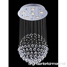Saint Mossi Chandelier Modern K9 Crystal Raindrop Chandelier Lighting Flush mount LED Ceiling Light Fixture Pendant Lamp for Dining Room Bathroom Bedroom Livingroom 6 GU10 LED Bulbs Required H32 X D18 - B01AA8Q0R8