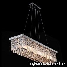 Siljoy L40 x W10 Rectangle Modern Crystal Chandelier Lighting Raindrop Pendant Light Dining Room Kitchen Island Hanging Lamp - B00NJDGKUE
