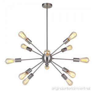 Sputnik Chandelier 12 Lights Modern Pendant lighting Brushed Nickel Industrial Vintage Ceiling Light UL Listed By VINLUZ - B074FVS4QH