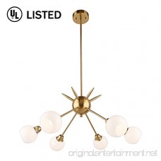 Sputnik Chandelier 6 Lights Modern Pendant Lighting Brushed Brass Ceiling Light Fixture [UL LISTED] - B01N51M9UU