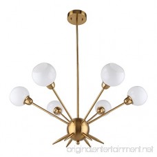 Sputnik Chandelier 6 Lights Modern Pendant Lighting Brushed Brass Ceiling Light Fixture [UL LISTED] - B01N51M9UU