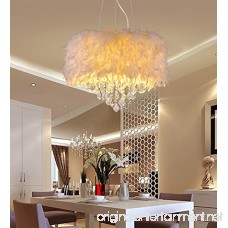 Surpars House White Feather Crystal Chandelier 4-Light Pendant Light - B071Y22318