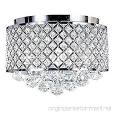 Top Lighting 4-light Chrome Finish Round Metal Shade Crystal Chandelier Flush Mount Ceiling Fixture - B01MG8HENT