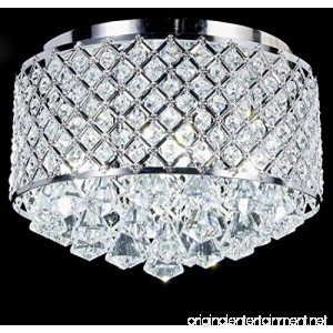 Top Lighting 4-light Chrome Finish Round Metal Shade Crystal Chandelier Flush Mount Ceiling Fixture - B01MG8HENT