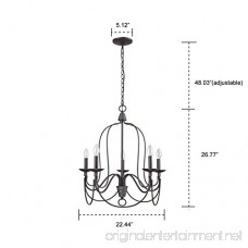 YOBO Lighting 5-Light Industrial Candle Chandelier Oil Rubbed Bronze - B01MAUSJF3