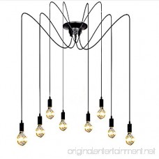 ZHMA Ceiling Spider Lamp Light Pendant Lighting Antique Classic Adjustable DIY Lighting Chandelier Modern Chic Industrial Dining 8 Arms(Each with 1.7m Wire) - B077D5YV6C