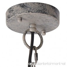 Anmytek Metal and Circular Wood Bead Chandelier Pendant Three Lights Grey Finishing Retro Vintage Industrial Rustic Ceiling Lamp Light - B075CS5QMW