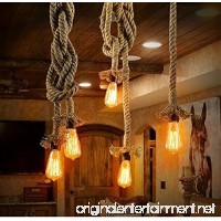 Borang Borang 1m 2 Head Vintage Thick Hemp Rope Industrial Ceiling Light Pendant E27 Base Lamp Cord - B01N3OTFJF