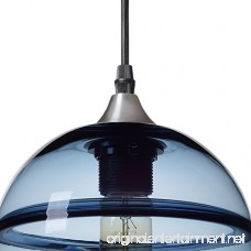 Casamotion Pendant Lighting Handblown Glass Drop Hanging Light Unique Optic Glass Pendant Lamp Brushed Nickel Finish Grey Blue 7'' - B07CLMH21Y