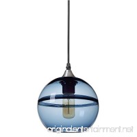 Casamotion Pendant Lighting Handblown Glass Drop Hanging Light  Unique Optic Glass Pendant Lamp  Brushed Nickel Finish  Grey Blue  7'' - B07CLMH21Y