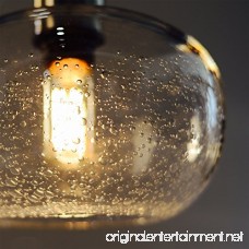 Casamotion Pendant Lighting Handblown Seeded Glass Drop Ceiling Lights Rustic Globe Hanging Light Clear 1 Light - B07CKV523Q
