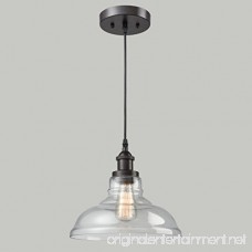CLAXY Ecopower Industrial Edison Vintage Style 1-Light Pendant Glass Hanging Light - B073ZXRXKP