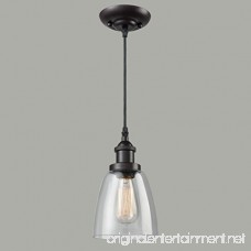 CLAXY Ecopower Industrial Mini Glass Pendant Oil-Rubbed Bronze Hanging Light Fixture - B073ZYWS23