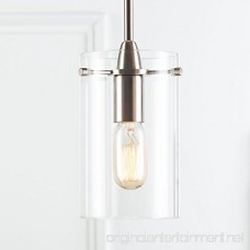 Effimero Medium Hanging Pendant Light - Brushed Nickel w/ Clear Glass - Linea di Liara LL-P313-BN - B00HZ1TEO0