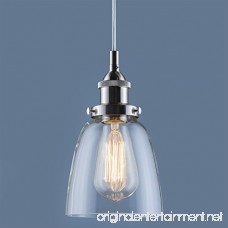Fiorentino Brushed Nickel Pendant Light – w/Clear Glass Shade - Linea di Liara LL-P281-BN - B015QXGZFY